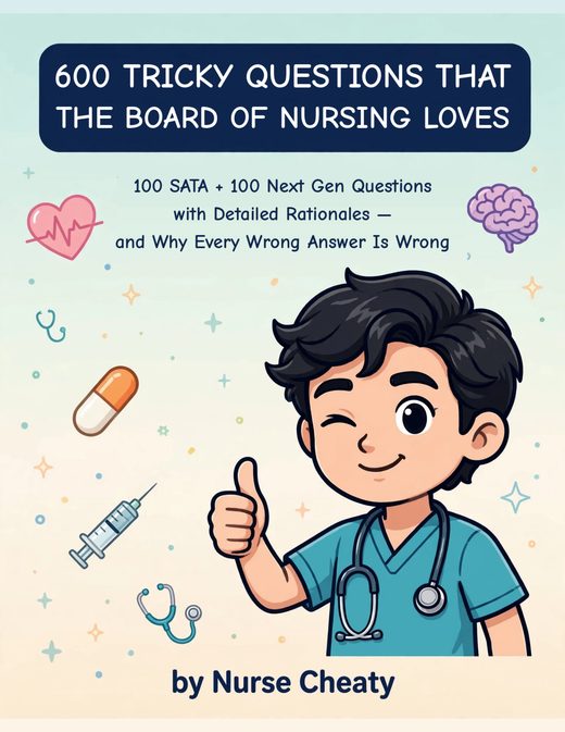 Cover of 600 Tricky NCLEX Questions That the Board of Nursing Loves